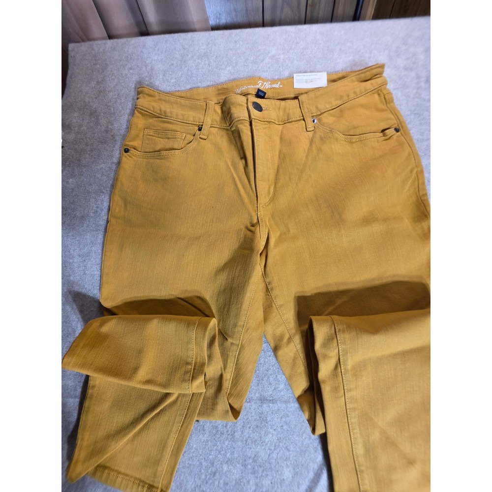 Universal Thread Mustard Yellow Skinny Jeans Smooths & Sculpts Womens 14W NWT